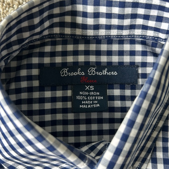 Boys blue checked Brooks brothers shirt Sz XS - Picture 3 of 4